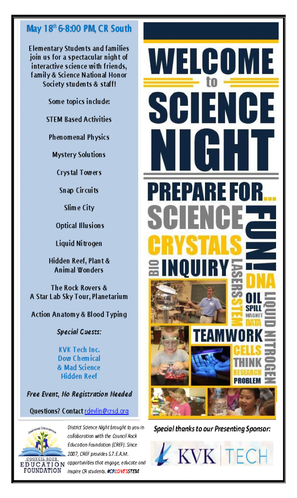 Science Night Invite 2017